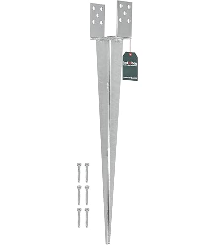 KOTARBAU® Set van 4 inslaghulzen, paaldragers, 0-160 mm, staal, zilver