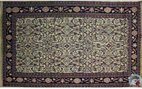 150 x 250 cm PakPersian Rug Amar Bel Design Hand Knotted 100% Original oriental carpet. Colours Blue, Brown, Camel
