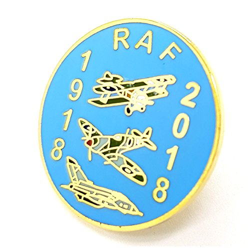 Commemorating 100 Years Of The Royal Air Force 1918-2018 Remembrance Day Gift Metal Enamel Pin Badge Brooch | High Quality Metal Enamel Pin Badge Lapel Brooch Novelty Collectable Gift Jewellery for Clothes Shirt Jackets Coats Tie Hats Caps Bags Backpacks