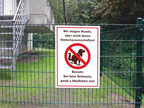 Hundekot Schild – Sei kein Schwein incl. Schaumstoffklebepunkten zur Befestigung geliefert! (DIN A4 21 x 29,7 cm) - 2