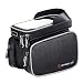 Produktbild FELOVE Rahmentasche, Oberrohrtasche Fahrrad, Wasserdichtes Touchscreen, Handyhalter Case, kompatibel für iPhone X 8 7 6s 6 Plus 5s 5/Samsung Galaxy s7 s6 Note 7 Cellphone mit Größe unten 6.0 Zoll