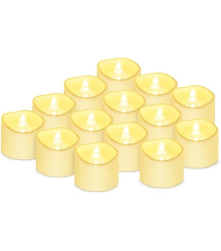 Ymenow Lot de 12 bougies chauffe-plat à LED avec minuteur - Sans flamme - En plastique - Pour la maison, la chambre, un anniversaire, un mariage