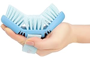 Animalon | Pferde Putzzeug für Kinder | Kardätsche in blau | Kinderkardätsche blau | Flexible & Ergonomische Kinderpferdebürste mit Klettverschluss | Pferdeputzzeug Kinder | Pferdegeschenke für Kinder