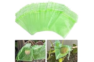 YOUNLEN 100 Pezzi Sacchetto di Protezione della Frutta, Sacchetti Organza con Coulisse, Sacchetto di Protezione Dell'Uva, per Frutta da Giardino Tengono Lontani Moscerini Vespe e Uccelli (20x15cm)