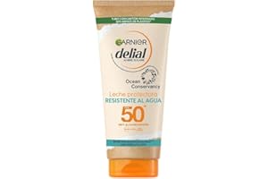 GARNIER DELIAL Crema Solar Alta Protección FPS50 Eco Diseñada, Respetuosa Con La Vida Marina, Fórmula 94% Biodegradable 200 ml