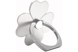 FRFJY Téléphone Portable Doigt Prise Support Creative Quatre Feuilles Trèfle Téléphone Portable Bague Support Bureau Support Universel Portable Téléphone - Argent