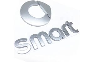 GRFIT Autoadesivo dell'automobile del Distintivo del Logo Dell'ala Posteriore del Bagagliaio per Smart 453 451 Fortwo Forfour,Silver