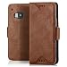 Produktbild HTC One M9 Tasche Hülle Flip Case Schutzhülle [SAXONIA®] Handytasche mit Kartenfach und Magnetverschluss Braun