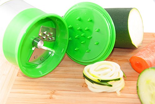 Spiralschneider von simple life™ mit Rezeptsammlung – der Gemüseschneider als Küchenhelfer für Gemüsespaghetti, Zucchini, Gurken, Karotten, Rettiche und Süßkartofeln – mit Edelstahl-Klinge als Julienne Schneider - 3