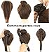 FESHFEN Long Cute Fishtail Braided Ponytail Clip in/on Braided Rope Hair Chignon Drawstring Braid Fishtail Plait Ponytail Hair Extensions Hairpiece 50cm 19 Inch 130g 1B# Natural Black