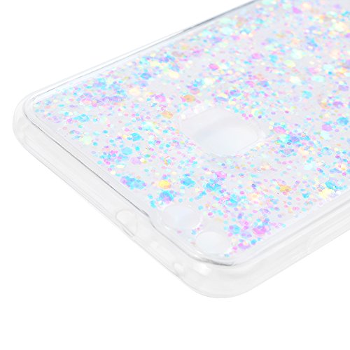 Badalink Hülle Huawei P10 Lite Slimcase Glitzer Schutzhülle Hülle PMMA + TPU Rückschale Schutz Hülle Case Tasche Wasserdicht Einteilige Handyhülle Stoßstangen Case Hellrosarot - 4