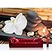 Produktbild Fototapete 254x184 cm PREMIUM Wand Foto Tapete Wand Bild Papiertapete - Wellness Tapete Steine Kerze Orchidee Relax Wellness Romantik Bad Bambus orange - no. 279