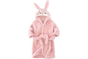 Miyanuby Baby Jungen Mädchen Bademantel Weicher Flanell Langarm Tier Hoodie Morgenmantel Nachtwäsche Homewear für Kinder Baby Jungen Mädchen Geschenk