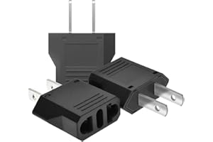 Superpow 3 pezzi Adattatore da Viaggio per spina Europea a Americana, Italiana a USA, Universale per US/Cina/Giappone/Canada/Messico