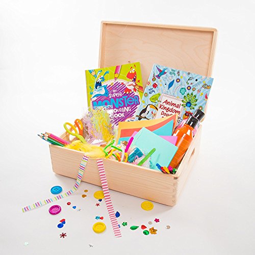 Holzkiste mit Deckel, Aufbewahrungskiste, ideal für Spielzeug, für Heimwerker, Medium, 40 x 30 x 14 cm - 4