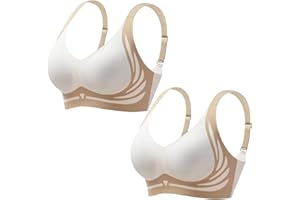 DASFSAGH Donna Reggiseno Senza Ferretto Reggiseni Senza Cuciture Push Up Comodo Reggiseno Sportivo Traspirante Donna Sostegno Forte Reggiseno Invisibile Anti-Sagging Imbottito Comfy Bralette 1/2/3/4Pc Bra-1