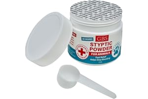 G.B.S 5 oz Styptic Powder for Dogs, Cats & Birds – Quick Blood Clotting for Nail Clipping, Minor Cuts, Tail Docking & Wing Clipping – Pet First Aid Hemostatic Powder with Sealed Top & Scoop