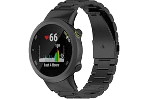 Kobmand Kompatibel Garmin Forerunner 45 Armband,Metallarmband Edelstahl Uhrenarmband Ersatz für Garmin Forerunner 45/Garmin Forerunner 45S/Garmin Swim 2 (schwarz)