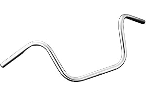 Highway Hawk 10" Low Ape Hanger Motorcycle Handlebars - 1" (25mm) Diameter, Chrome Finish