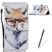 Produktbild iPhone 7 Plus 5.5" Hülle,Feeltech Weich PU Leder Brieftasche Tasche mit Magnetverschluss und Kartenhalter Gedrucktes Nettes Karikaturmuster,Premium Slim Flip Leather Wallet Hülle Etui with Credit Card Slots [Stand Function] Book Style Cover für iPhone 7 Plus 5.5" - Gläser Fuchs