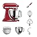 Produktbild KitchenAid Küchenmaschine | VORTEILS SET | Artisan 5KSM125PS Eiscreme Paket | inklusive Speiseeismaschine und Eisportionierer für hausgemachte Dessert-Kreationen (Empire Rot)
