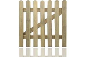 zeeyrak Pressure Treated Wooden Picket Garden Gate Dimensions: 0.9m x 0.9m (Approx.) Wooden Picket Fence Panels, Handmade Wood Gate, Decorative Garden Gate, Outdoor Gate