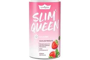 GymQueen Slim Queen Shake minceur 420g, Délicieux shake diététique pour perdre du poids facilement, substitut de repas avec des vitamines et des nutriments essentiels, sans sucre ajouté, Fraise