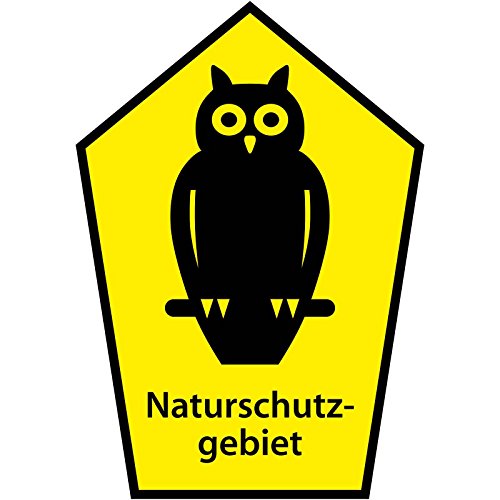 Schild "Naturschutzgebiet / Eule im Fünfeck" aus Aluminium-Verbundmaterial 3mm stark 21 x 30 cm