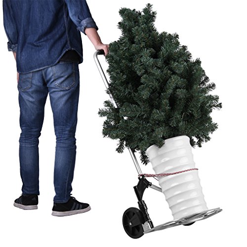 Finether klappbare Alu-Karre Sackkarre Transportkarre Handkarre mit ausziehbarem Griff Paketroller Kistenkarre aus hochwertigem Aluminium zum Transport von Kisten Gepäck belastbar bis 80 kg klappbar - 5