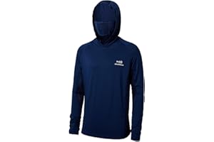 Bassdash UPF 50+ Men’s Long Sleeve Fishing Shirt with Mask UV Neck Gaiter Hoodie