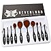 Neverland 10PC/Set Soft Oval Toothbrush Eyebrow Eyeliner Foundation Blush Lip Brushes Kit With Box UK Stock Black