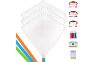 Mint's Colorful Life DIY Kites for Kids Making Kit Bulk, Decorating Coloring Kite Party Pack,White Diamond Kite Kits (3 Pack)
