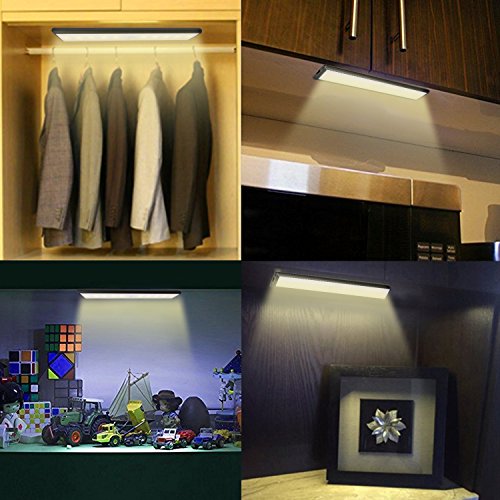 LED Beleuchtung Lichtleiste mit Bewegungsmelder BALFER Nachtlichter Leuchte USB Wiederaufladbare Batteriebetrieben für Schränke Schublade Schlafzimmer flur Werkstatt Keller Garage Treppenhaus Dachboden Geschirrschrank - 6