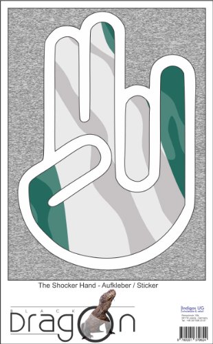 The Shocker Hand Decal Sticker Laptop skin 210x144 mm white Outline with Flag Niger-Nigeria-Nigeria