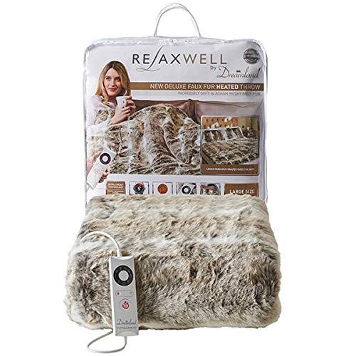 Large Luxury Alaskan Husky Faux Fur Cosy Electric Heated Throw, 120cm x 160cm Large Luxury Alaskan Husky Faux Fur Cosy Electric Heated Throw, 120cm x 160cm