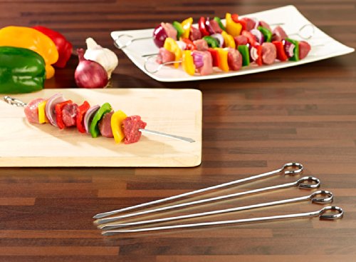 Rosenstein & Söhne Schaschlik-Grillspieße aus Edelstahl, 8er-Set - 3
