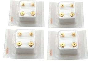 CAFLON Set Of 4 Pairs 24k Gold Earrings Plated Ball Stud Piercing Jewelry