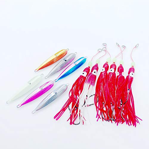 xiangshang shangmao 6PK Squid Assist Jupes Jig Inchiku Micro Jigs Leurre De Pêche Jigging Snapper King