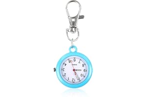 Xinjieda Fob Watch Nurses Watch Simple Metal Nurses Fob Watch Fashion Quartz Pocket Watch with Key Buckle Unisex Portable Nurse Fob Watch for Doctors Nurses Chefs Hiking Climbing