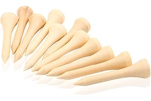 Jadpes Tee en Bois, Goujons en Bois de Golfs, 100 pièces/lot 5 Tailles en Bois respectueux de l'environnement Tees Hauteur Bambou Tees, incassable Tee, Accessoires équipement(4.2