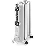 De'Longhi TRRS0715 Radiatore ad Olio Elettrico, 7 Elementi, Meno Consumo Energetico, Calore a Lungo, Manopole Intuitive, per 