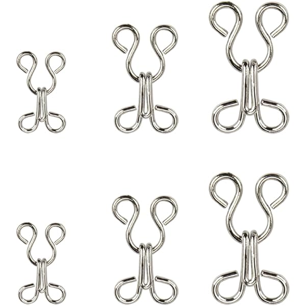 Sourcing Map 10 Ensembles Couture Grappin Et Yeux Fermeture Ensemble, Pour Soutien-gorge Froc Pantalon Jupe Couture DIY Facile à Coudre, Foncé Bronze