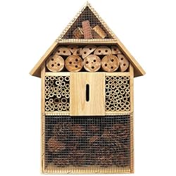 Deuba Hôtel à Insecte XXL en Bois Naturel - 48 cm x 31 cm x 10 cm - Abri Insecte Protection Hiver