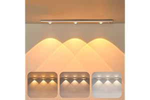 HONGNIX 40cm Luz Armario Sensor Movimiento 2000mAh Recargable 4 Modes LED Cocina Bajo Mueble, Luz LED con Sensor de Movimiento Para Gabinete, Pasillo, Escalera, Escaparate, Armario