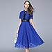 Produktbild DHG Hook Blume Hohlheft Spitze Kleid im Langen Abschnitt der Weiblichen Schaukel,Preußischblau,L