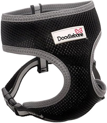 Doodlebone Reflective Air Mesh Padded Dog Harness (Large) (Black)