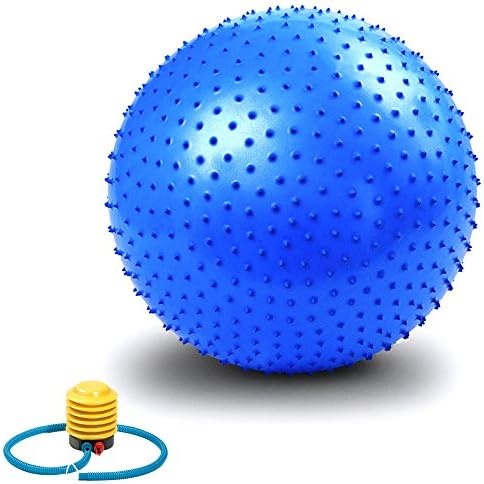 Exercise Ball, VLENIEN Anti-Burst and Slip Resistant Athletic Inflatable Twist Massage Balance Fitness balll with Pump (Blue, 65cm)