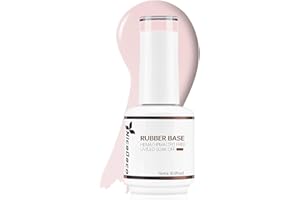 Nicedeco Rubber Base 15ML Vernis Semi Permanent Gel Sans HEMA Naturel Nude UV LED Gel Polish Renforcement et Réparation de Manucure Nail Art (R24)