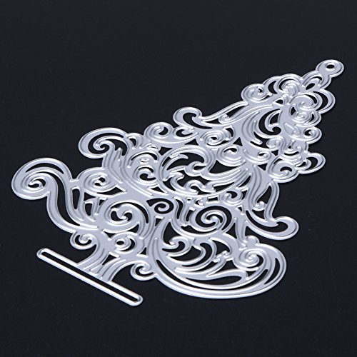 Demiawaking 1Pcs Weihnachtsbaum Schneiden Schablonen DIY Sammelalbum Dekor Papier Karten, Metall Buchzeichen , Metall Lesezeichen als Geschenk fuer Freunde - 3
