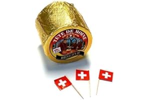 Tete de Moine Reserve ca 800g ganzer Laib für Girolle Tete de Moine AOC Switzerland Mönchskopfkäse und 3 schweizer Fähnchen